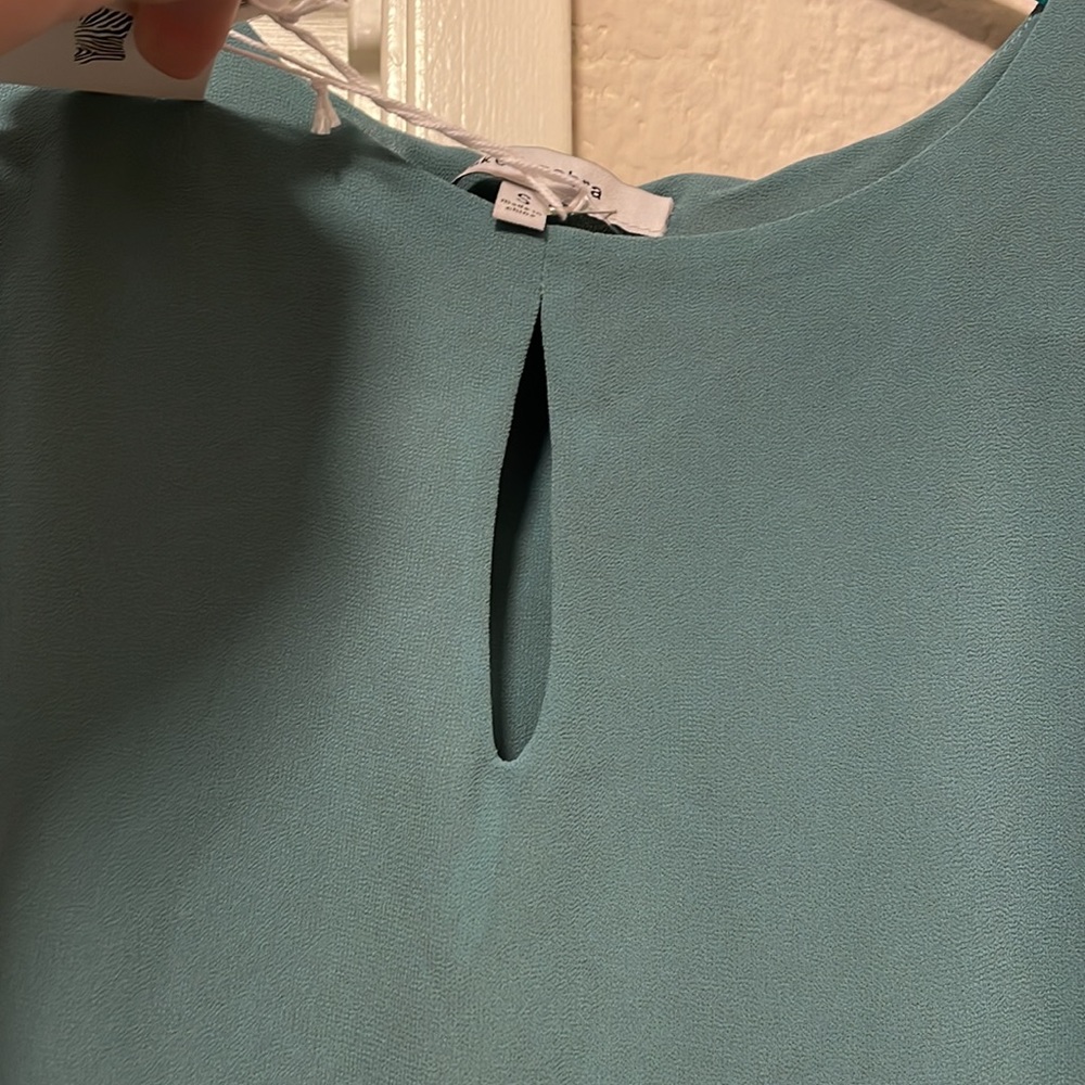 Teal Naked Zebra 3/4 sleeved blouse - Picture 3 of 6